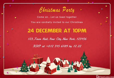 Free Online Christmas Party Invitations Card