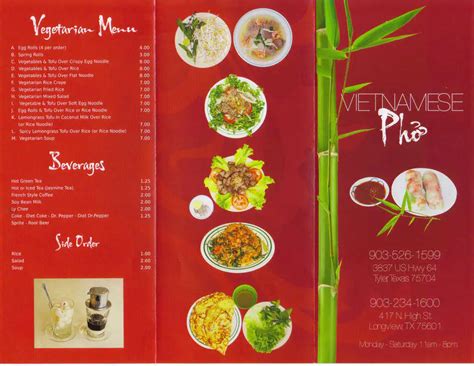 Pho Vietnamese Menu, Menu for Pho Vietnamese, Longview, Longview ...