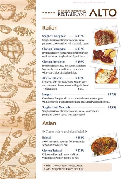 Menu at Alto Pizza & SuShi restaurant, Riverview