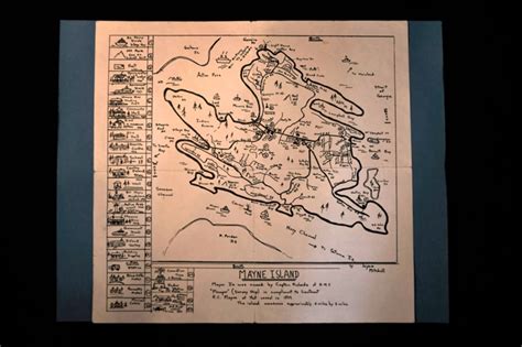 Pen and Ink Map of Mayne Island; Mitchell, Joyce; Approximately 1980 ...