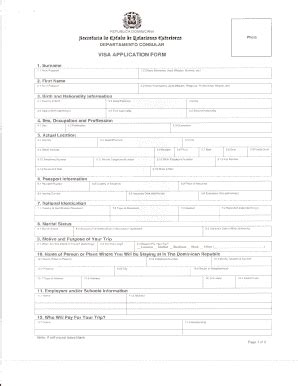 Dominican Republic Visa - Fill and Sign Printable Template Online