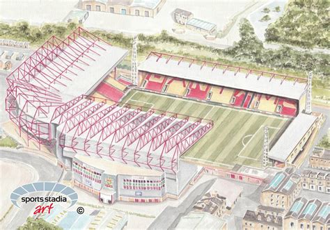 Bradford City Fc Valley Parade Stadium Canvas By Sports Stadia Art