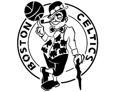 a black and white image of a basketball player with the words boston ...
