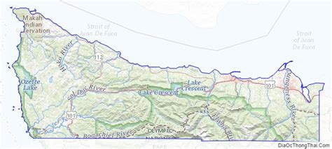 Map of Clallam County, Washington - Thong Thai Real