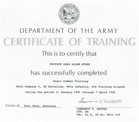 Army Certificate Of Training Template | Doyadoyasamos Within Army ...