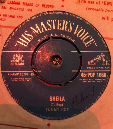 Tommy Roe - Sheila (1962, Vinyl) | Discogs