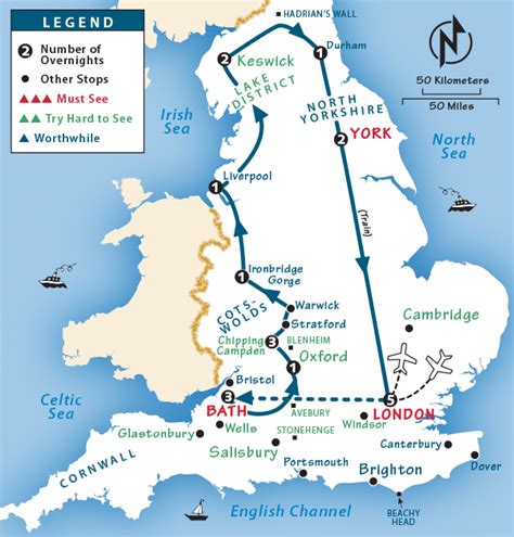 Road Trip Map Of England And Scotland - Zone Map