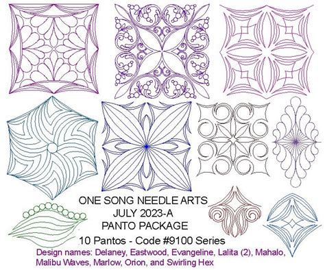 PANTO PACKAGE JULY 2023-A - 10 PANTOS - #9100 Series - One Song Needle Arts