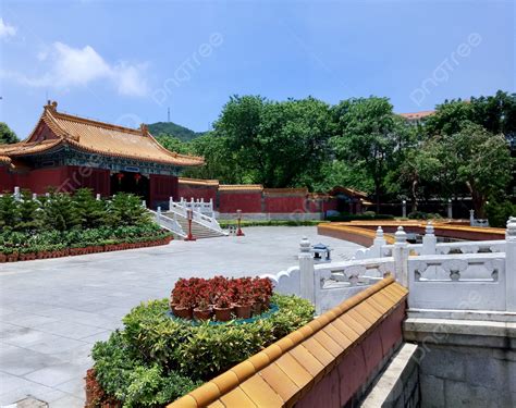 Chinese Royal Garden Palace Travel Photography Background, Green Tree ...