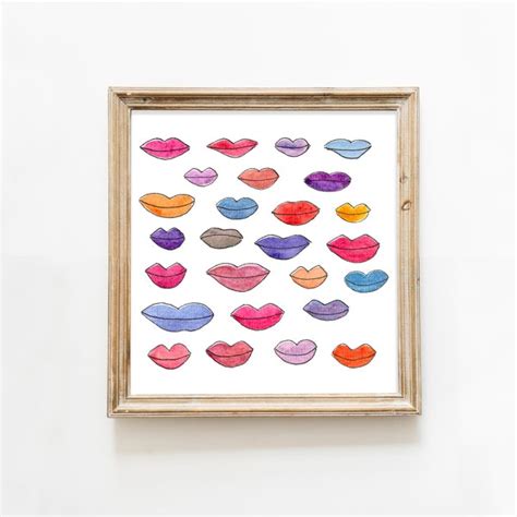 Watercolor Lips - Etsy