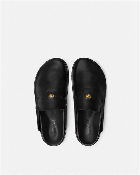 Medusa Mules Black,Gold | VERSACE