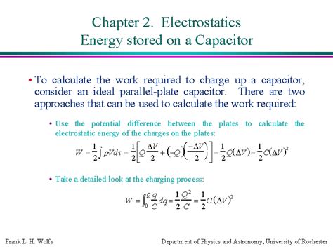 Energy Storage in Capacitors