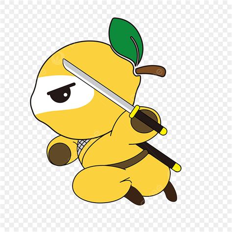 Lemon Character Clipart Vector, Lemon Ninja Cartoon Character Emoticon Pack, Icons Pack, Cartoon ...