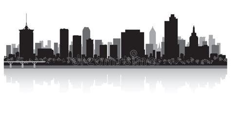 Tulsa Oklahoma City Skyline Silhouette Stock Vector - Illustration of ...