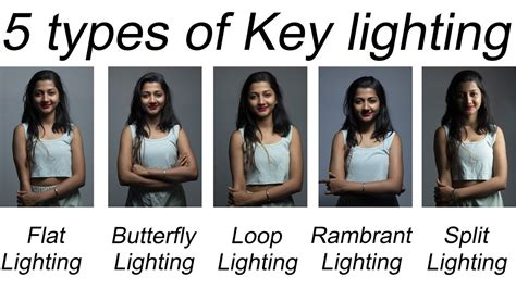 5 types of key lighting for portrait studio lighting - YouTube