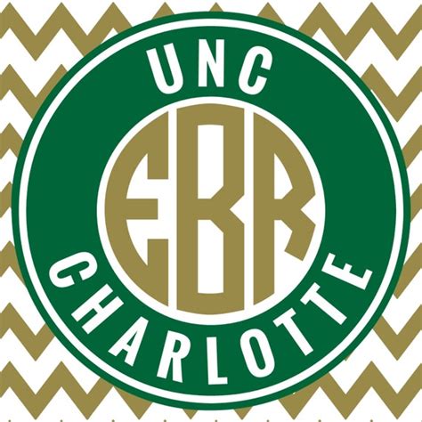 UNC Charlotte Monogram Frame Cutting Files Svg Eps Dxf Png