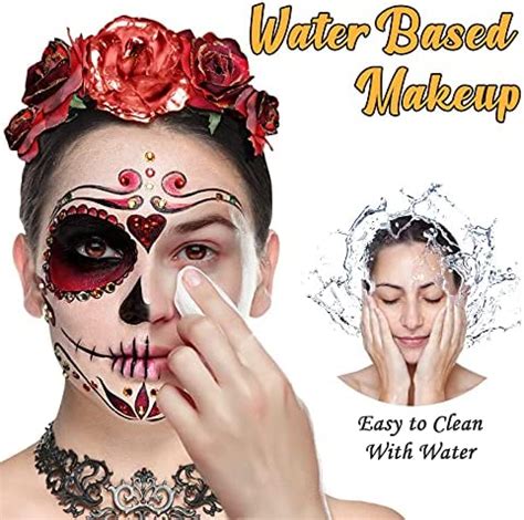 Halloween Makeup Face Body Paint Professional SFX Makeup Kit Special Effects Ghost Skeleton For ...