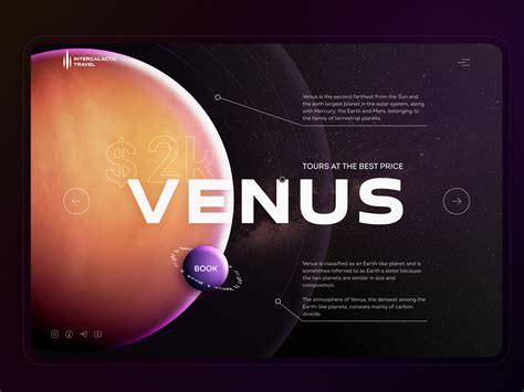 Intergalactic travel website concept by Evhenii Hroma on Dribbble