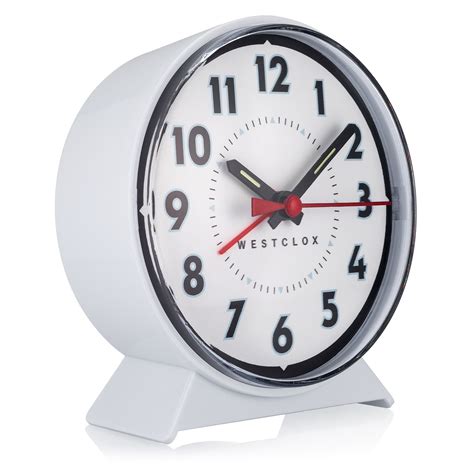 Westclox Retro Style Analog Mechanical Keywound Bedside or Desk Alarm Clock - White Dial ...