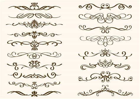 Set Of Decorative Curly Brown Borders 954063 Vector Art at Vecteezy