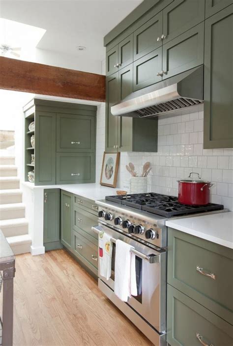 Olive Green Kitchen Cabinets | Kitchen cabinet design, Green kitchen ...