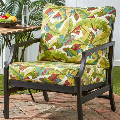 Greendale Home Fashions Palm Leaves Outdoor Deep Seat Cushion Set - Walmart.com - Walmart.com