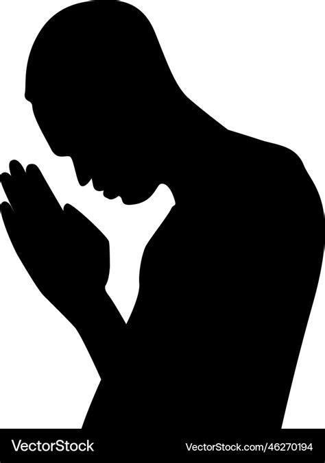 A silhouette of man praying Royalty Free Vector Image