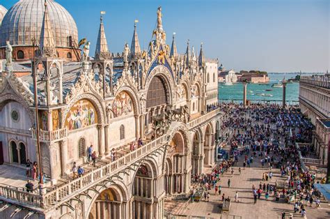 St. Mark's Basilica seen from St. Mark's Clocktower - Venice, Veneto ...