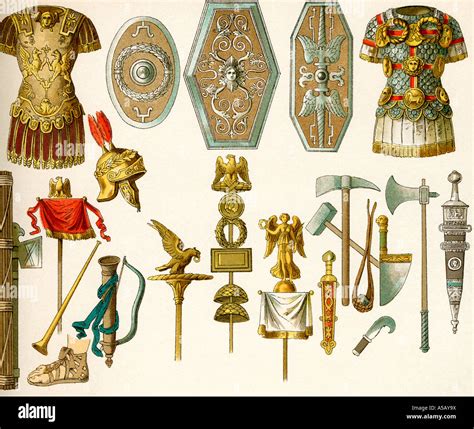 Ancient Roman weapons and armor Stock Photo - Alamy