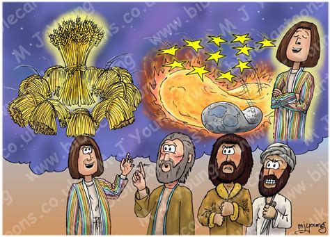 Genesis 37 - Joseph’s Dreams - Scene 03 - Dream images | Bible Cartoons