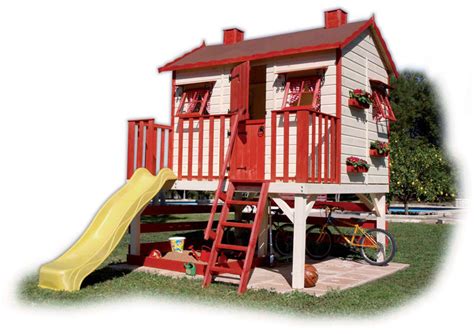 Wood Outdoor Playhouses for Girls and Boys from Green House | Kidsomania