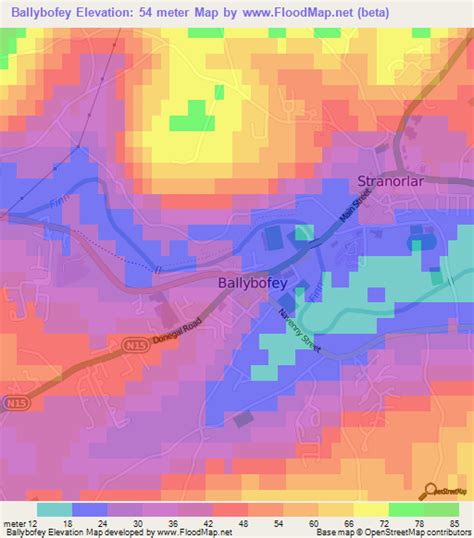 Elevation of Ballybofey,Ireland Elevation Map, Topography, Contour