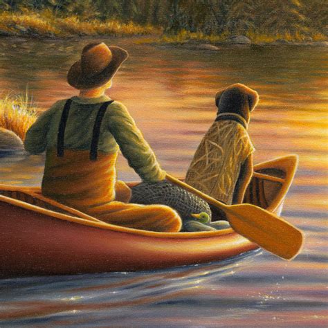 Original Cabin Nostalgia Oil Painting - "Best Friends Forever" 24x36 – Wildlife and Art