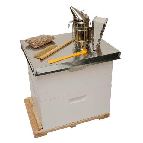 HARVEST LANE HONEY 20.5 in. x 26 in. x 24 in. Backyard Beekeeping Kit with 2 Deep Supers and ...