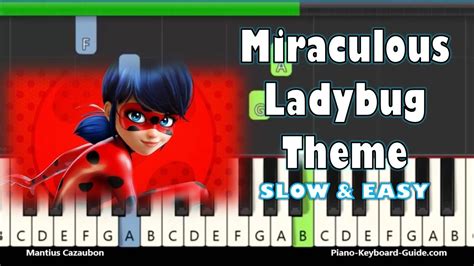 Miraculous Ladybug Theme Song - Slow Easy Piano Tutorial for Beginners - YouTube