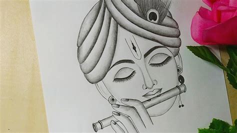 Simple Pencil Drawing Of Lord Krishna