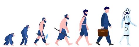 Free Vector | Cartoon human evolution isolated flat