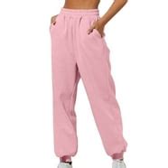 Women Cargo Pants Solid Color Elastic High Waisted Sweatpant Comfy ...
