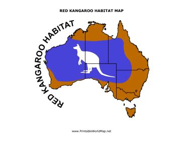 Red Kangaroo Habitat map for Kids