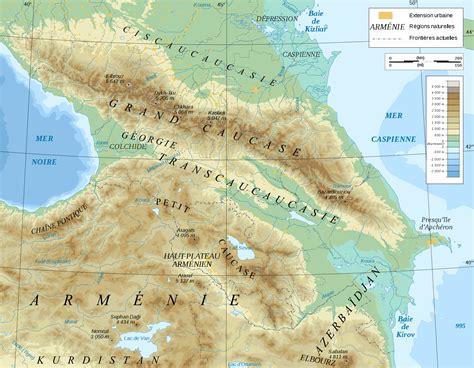 Caucasus - topographic • Map • PopulationData.net