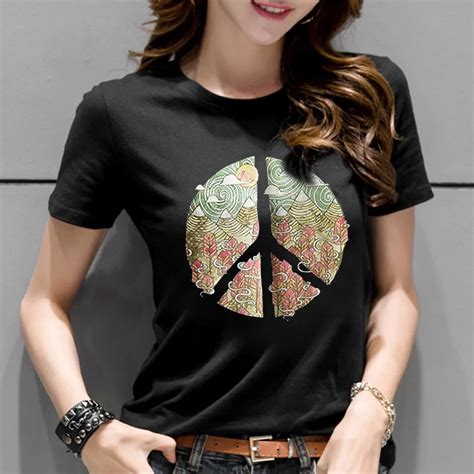 Women's T shirt Casual Cool Summer T Shirt Women Tops White/Black Tee ...