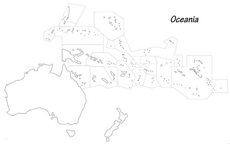 Blank Map of Oceania | Printable Outline Map of Oceania