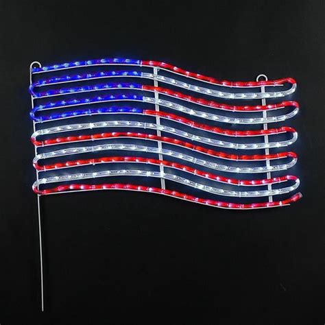 Novelty Lights LED USA American Flag Rope Light Motif Sculpture, Red ...