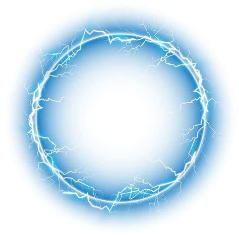 Blue ball lightning on a transparent background. Abstract electric ...