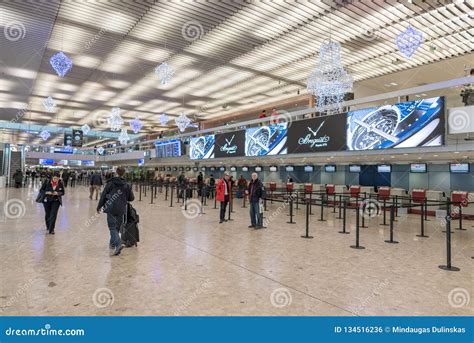 GENEVA, SWITZERLAND - JANUARY 16, 2018: Geneva International Airport in ...