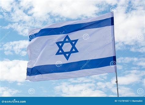 Flag of State of Israel, White-blue with Star of David, Magen Da Stock Image - Image of national ...