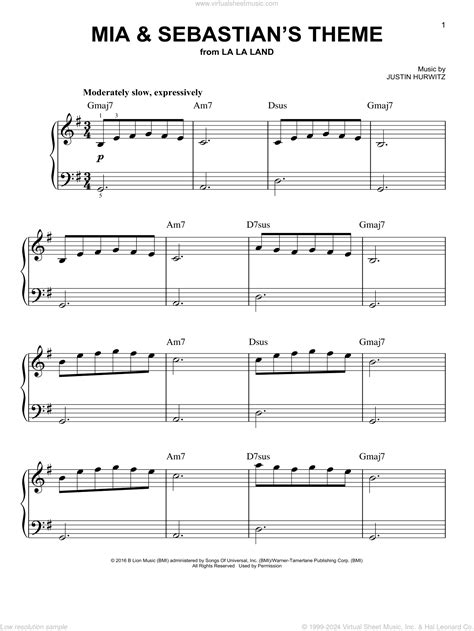 Mia And Sebastians Theme Piano Sheet - Communauté MCMS™.