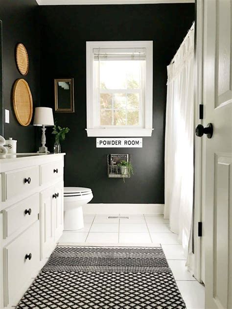 Bathroom Makeover with Black Painted Walls - At Home With The Barkers