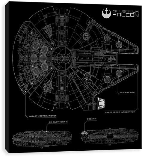 Download Millennium Falcon Blueprint | Wallpapers.com