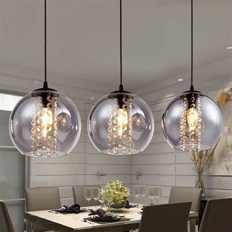 Modern Glass Ball Crystal Ceiling Light Kitchen Bar Pendant Lamp Lighting PL167 | eBay